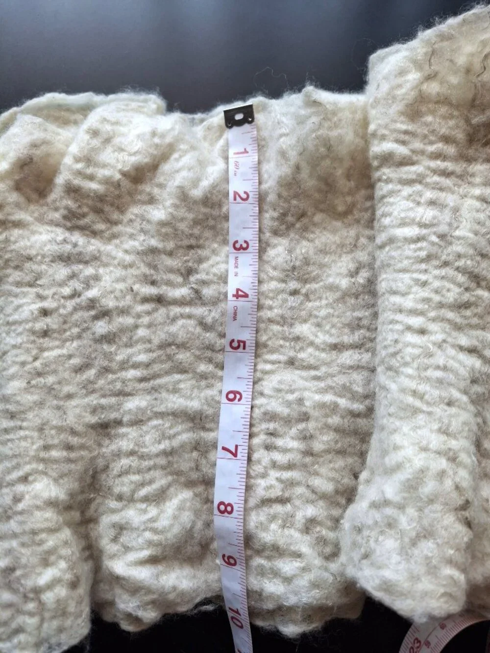 Supermaggie Handmade Felted Merino Wool Flax Ruffle Scarf Wrap Wearable Art USA